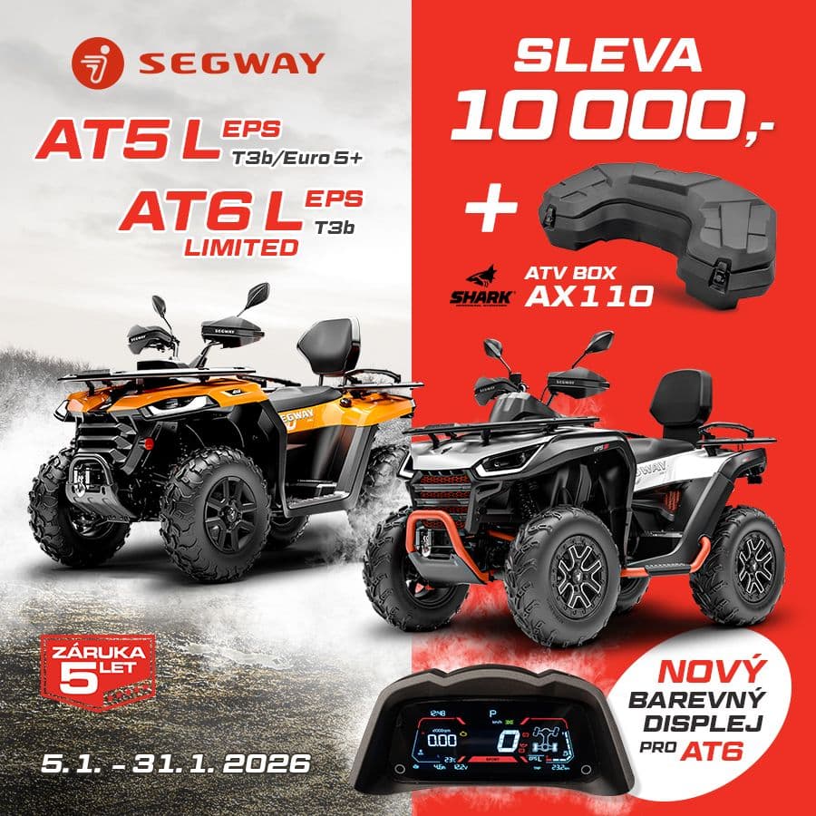 Segway AT5 L a AT6 L EPS Limited nyní se slevou 10.000,- a zadním boxem zdarma!